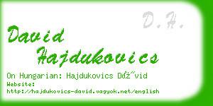 david hajdukovics business card